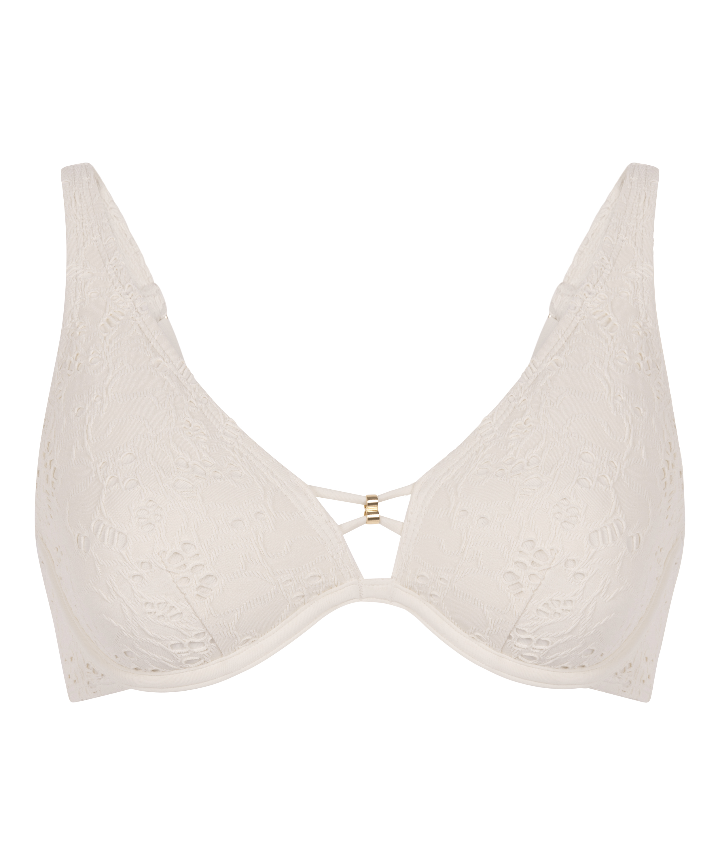 Crochet Bikini Top, White, main