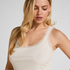 Singlet Rib Jersey Lace, White