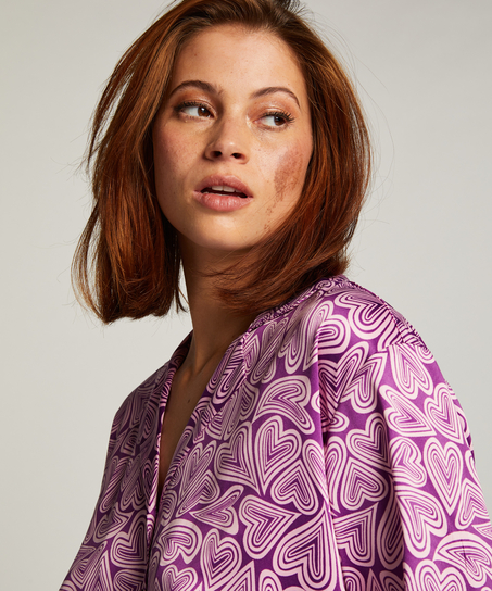 Satin Long-Sleeved Jacket, Purple