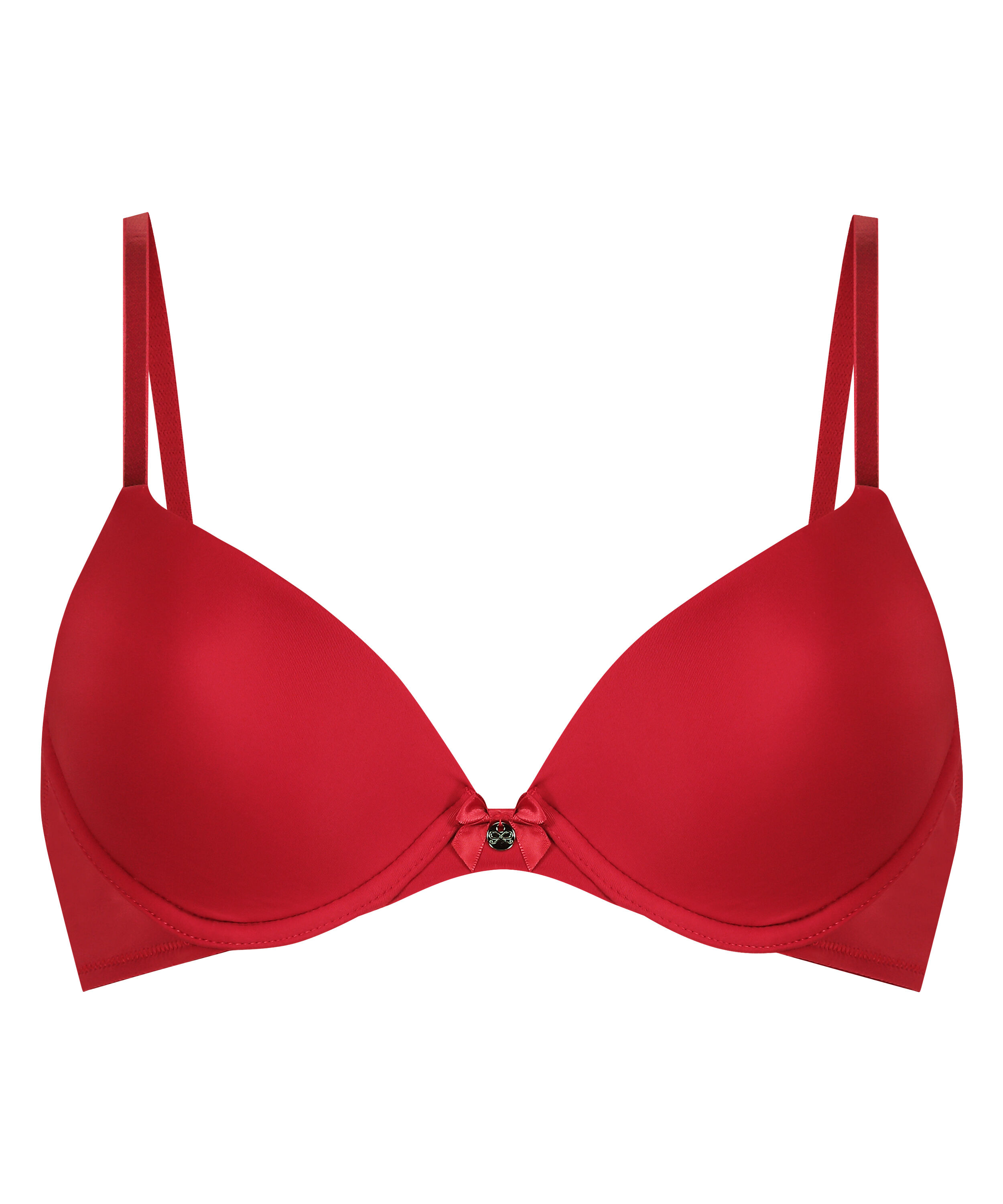 Plunge Padded Underwired Bra, Red