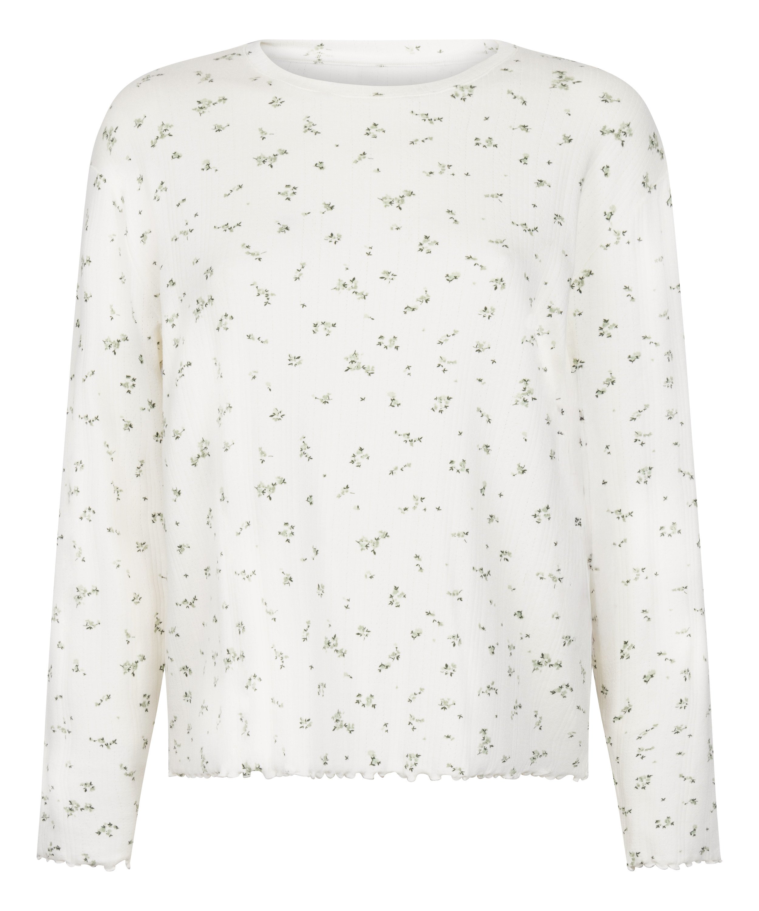 Pyjama Top Loose Pointelle, White, main