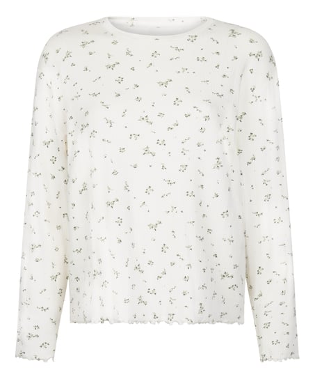 Pyjama Top Loose Pointelle, White