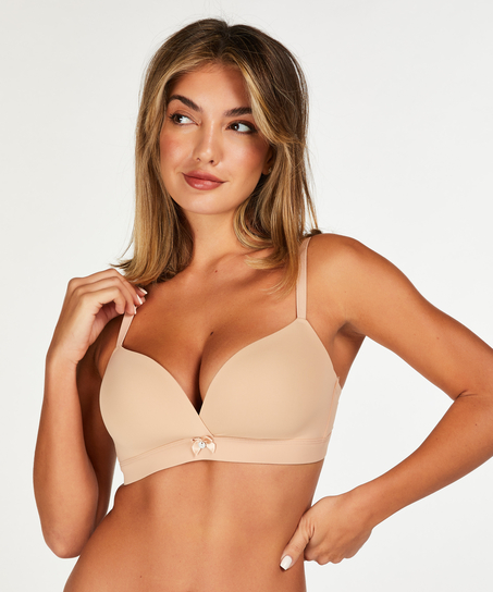 Padded Non-Wired Bra, Beige