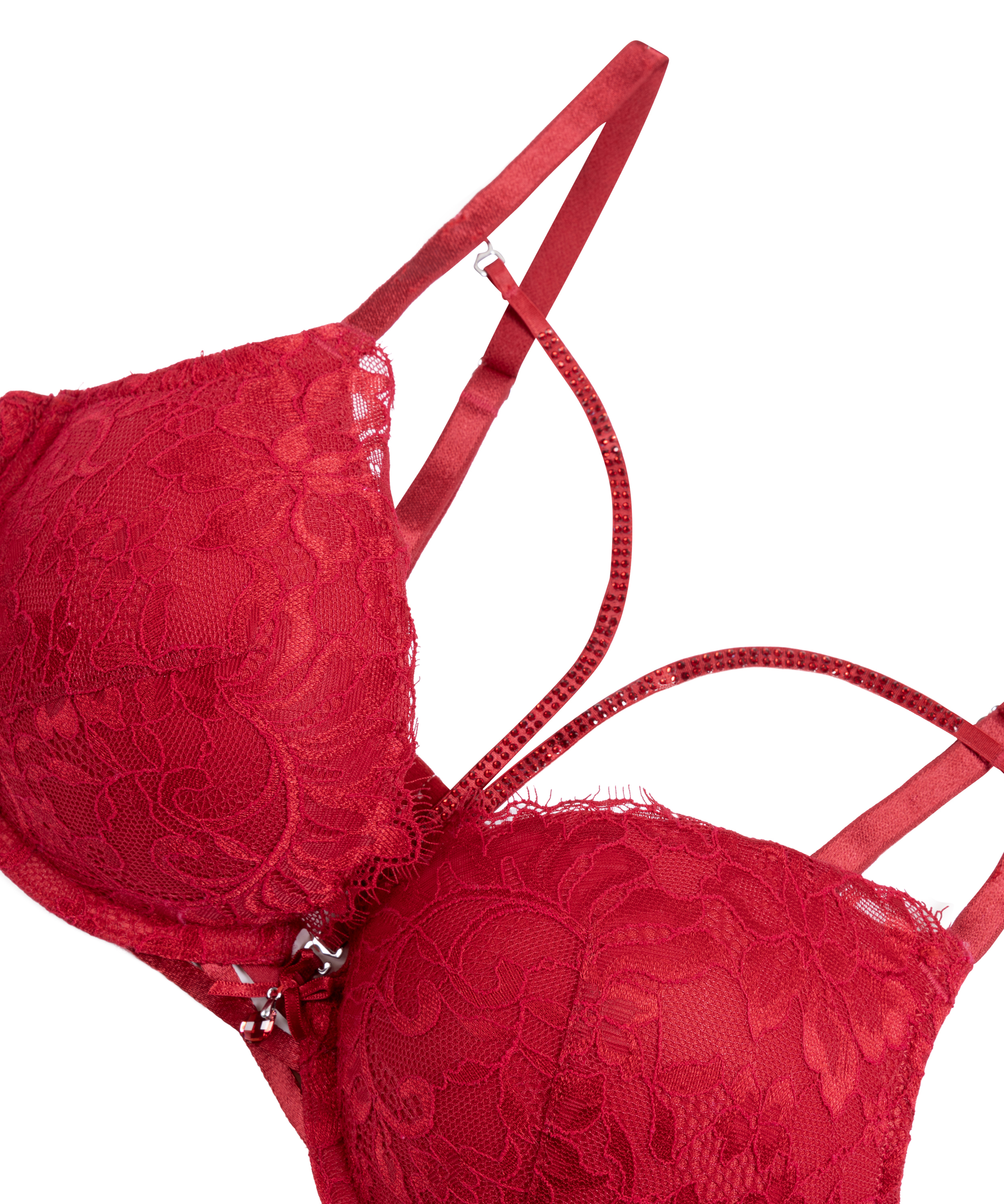 Charlotta Padded Underwired Maximizer Bra, Red, main