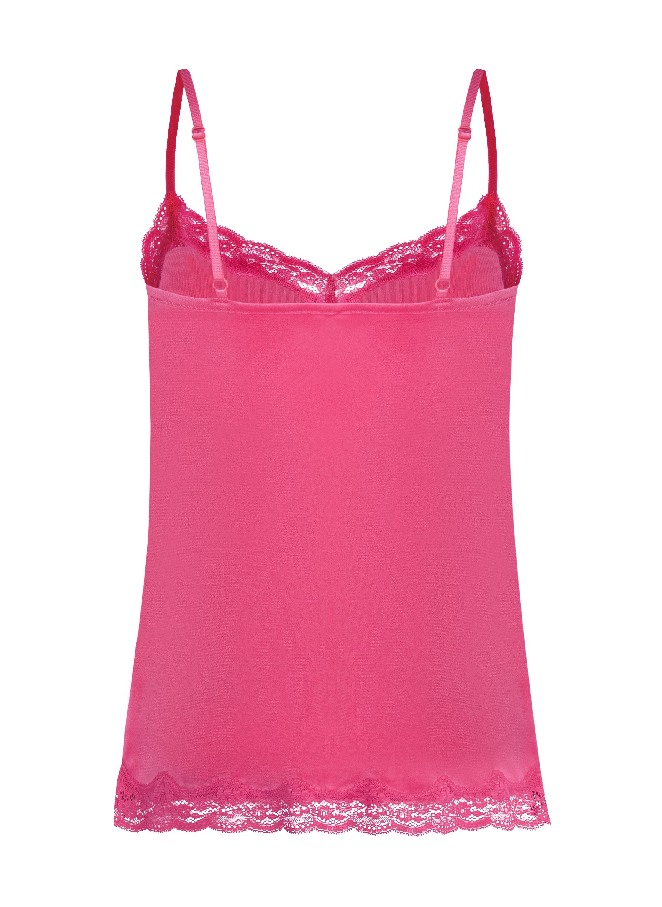 Velours Lace Cami Top, Pink, main