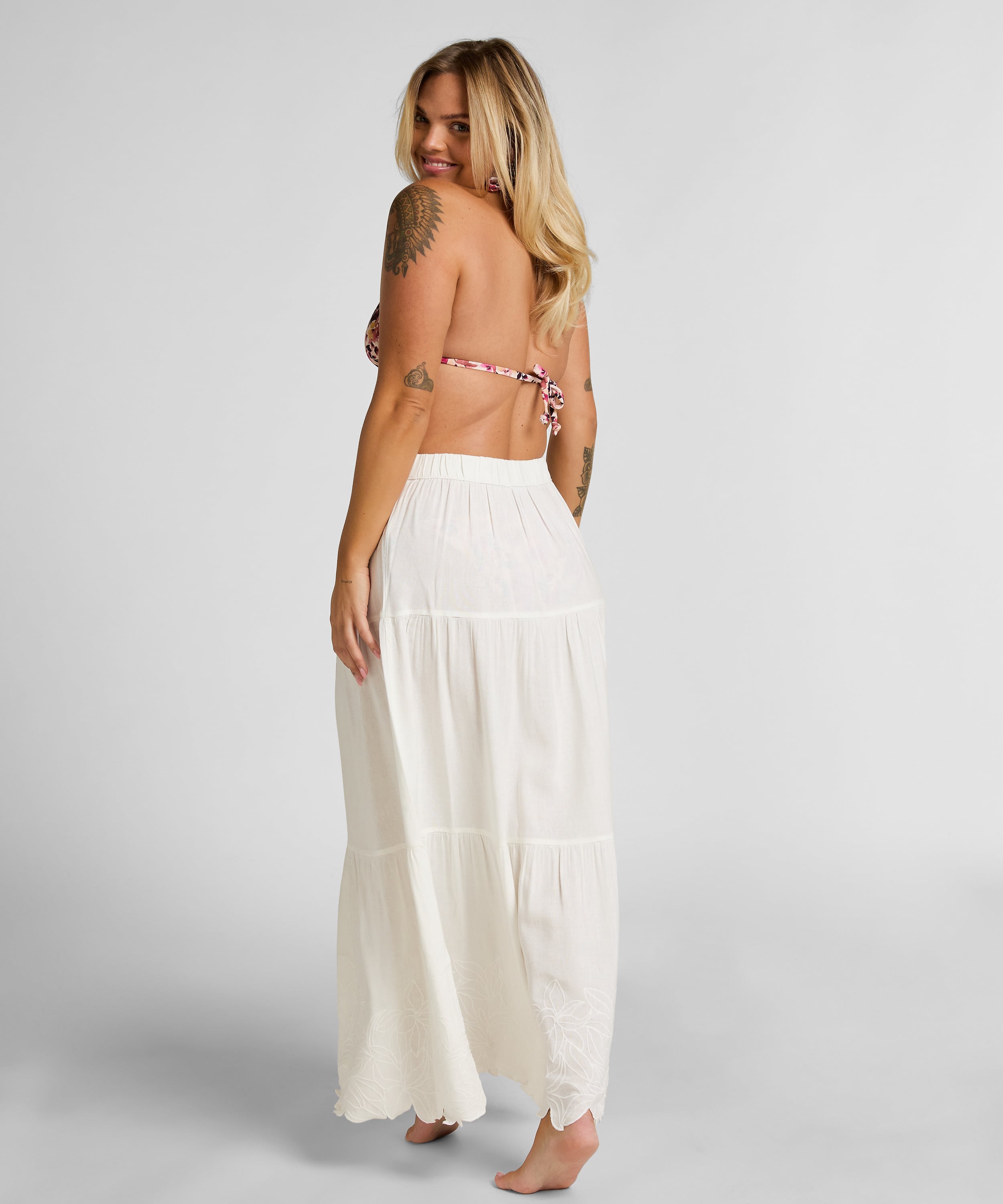 Embroiderd Skirt, White, main