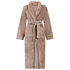 Long Fleece Bathrobe, Beige