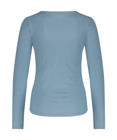 Long-Sleeved Pyjama Top, Blue