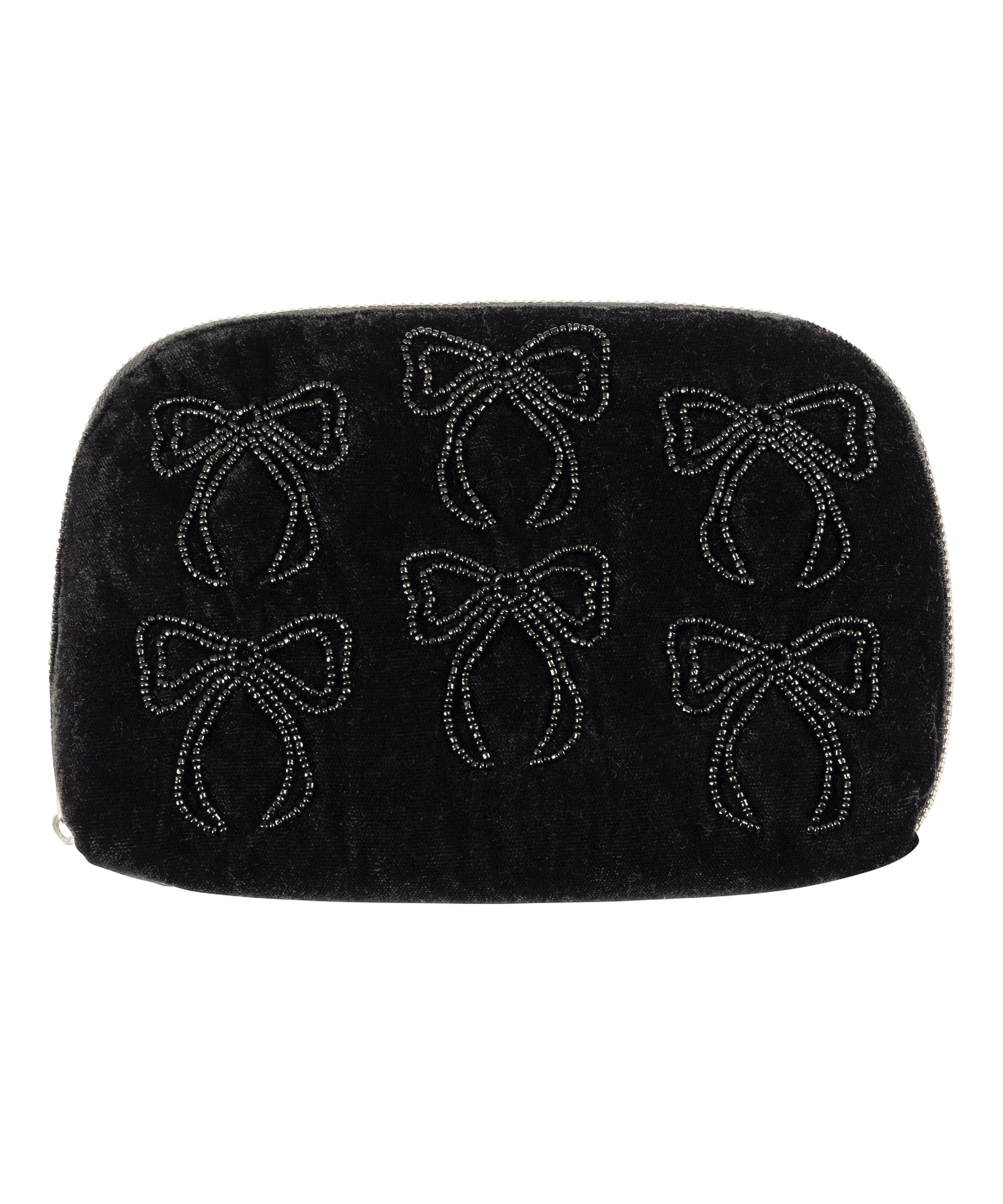 Bow Make-Up Bag, Black, main