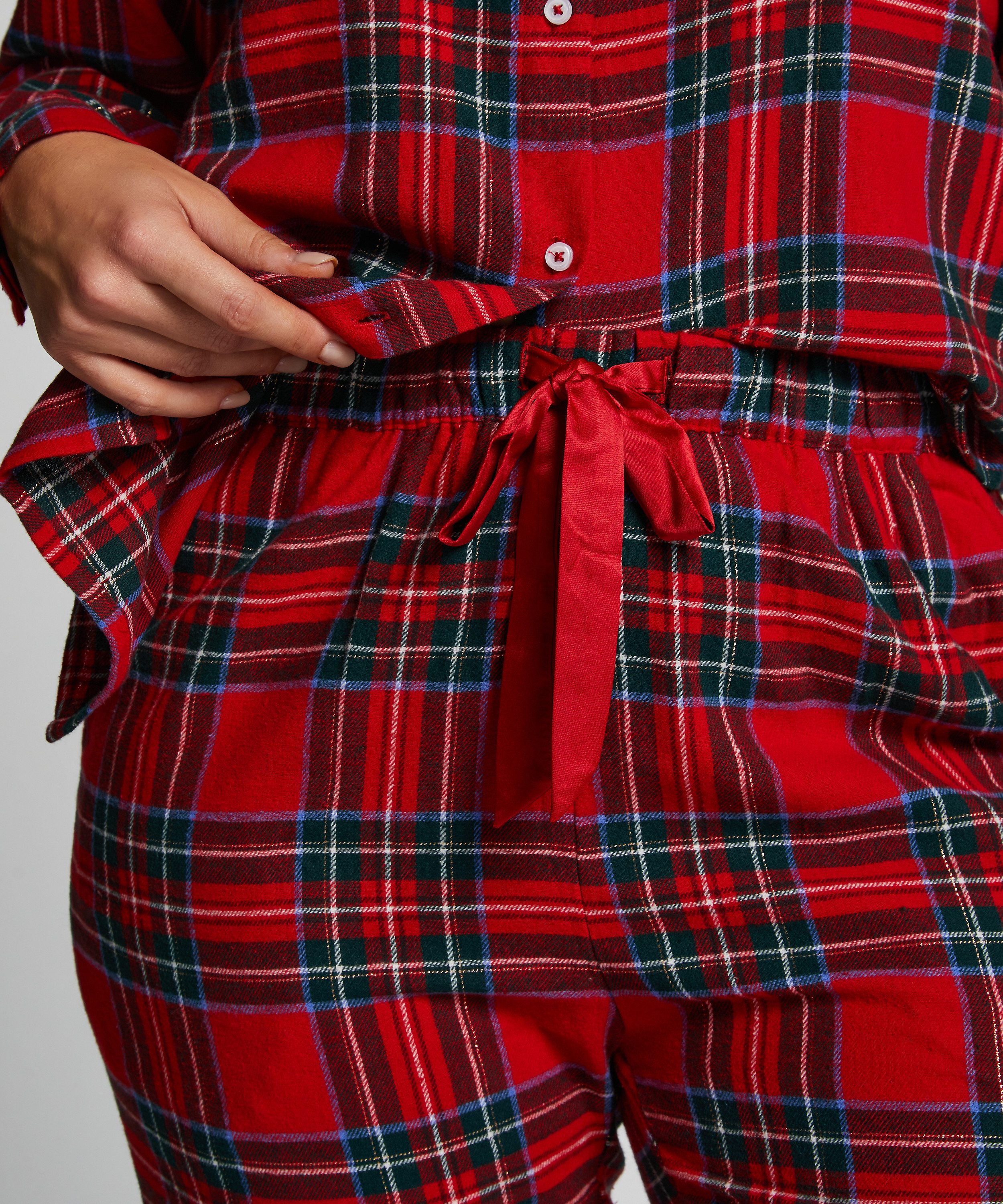 Flannel Pyjama Pants, Red, main