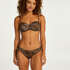 Padded strapless Leopard bikini top, Brown