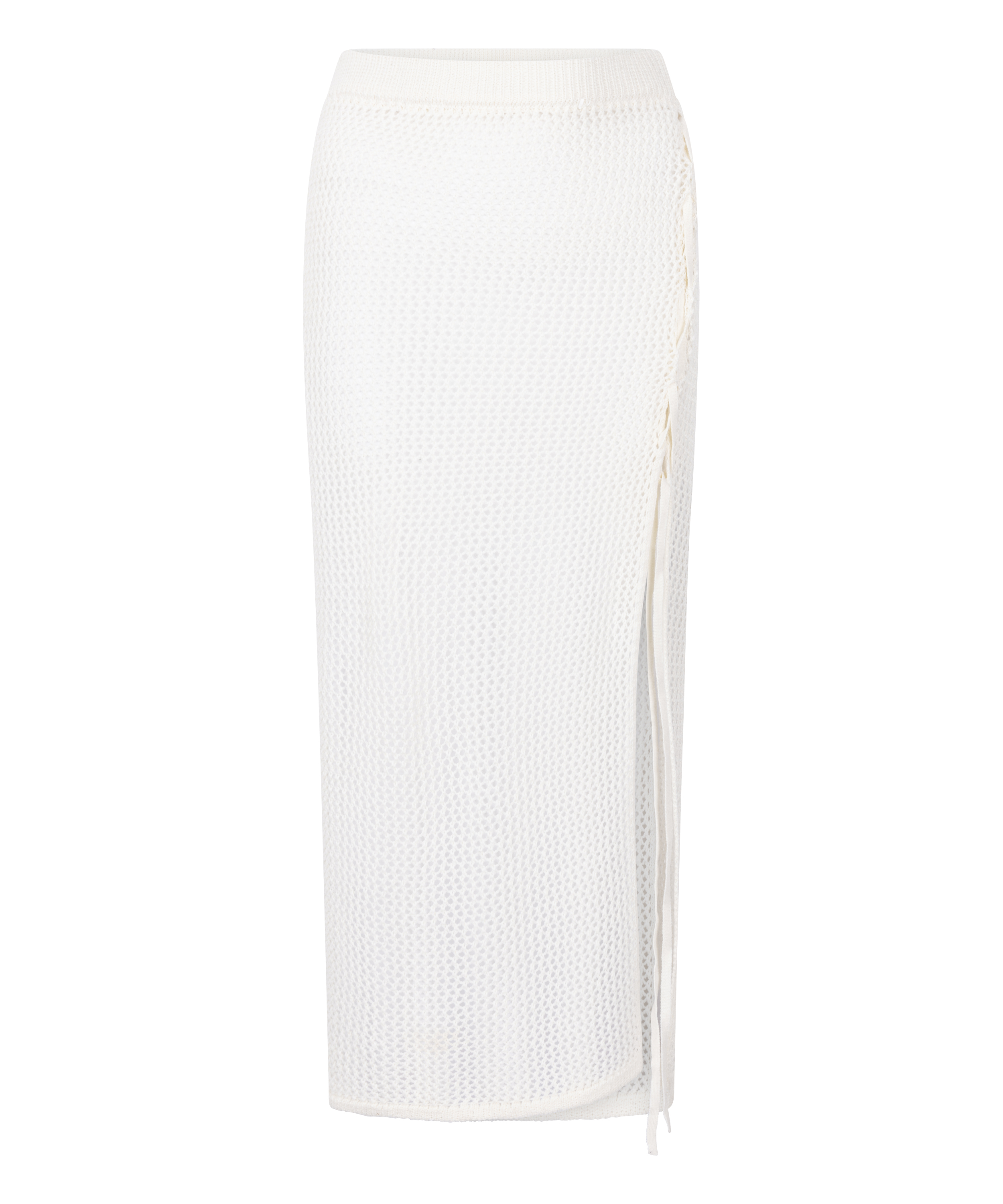 Crochet Midi Skirt, White, main