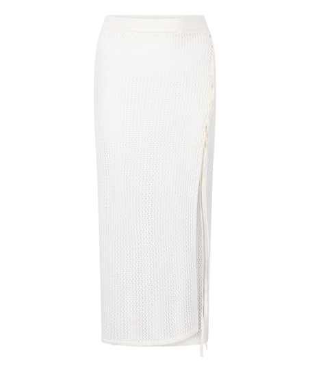Crochet Midi Skirt, White