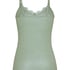 super soft Lace V-Neck cami with Cashmere, Green