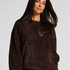 Longsleeved Top Fluffy Fleece, Brown