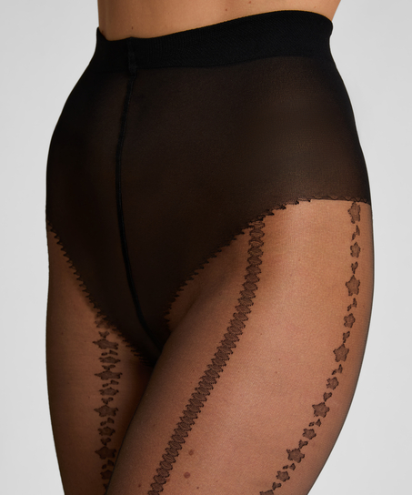 Tights 15 Denier Graphic Lines, Black