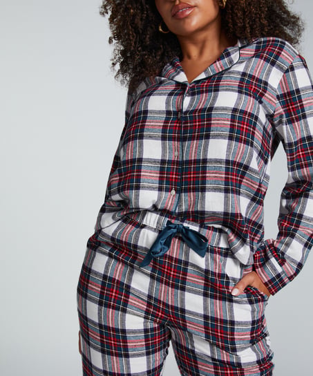 Twill pyjama set, White