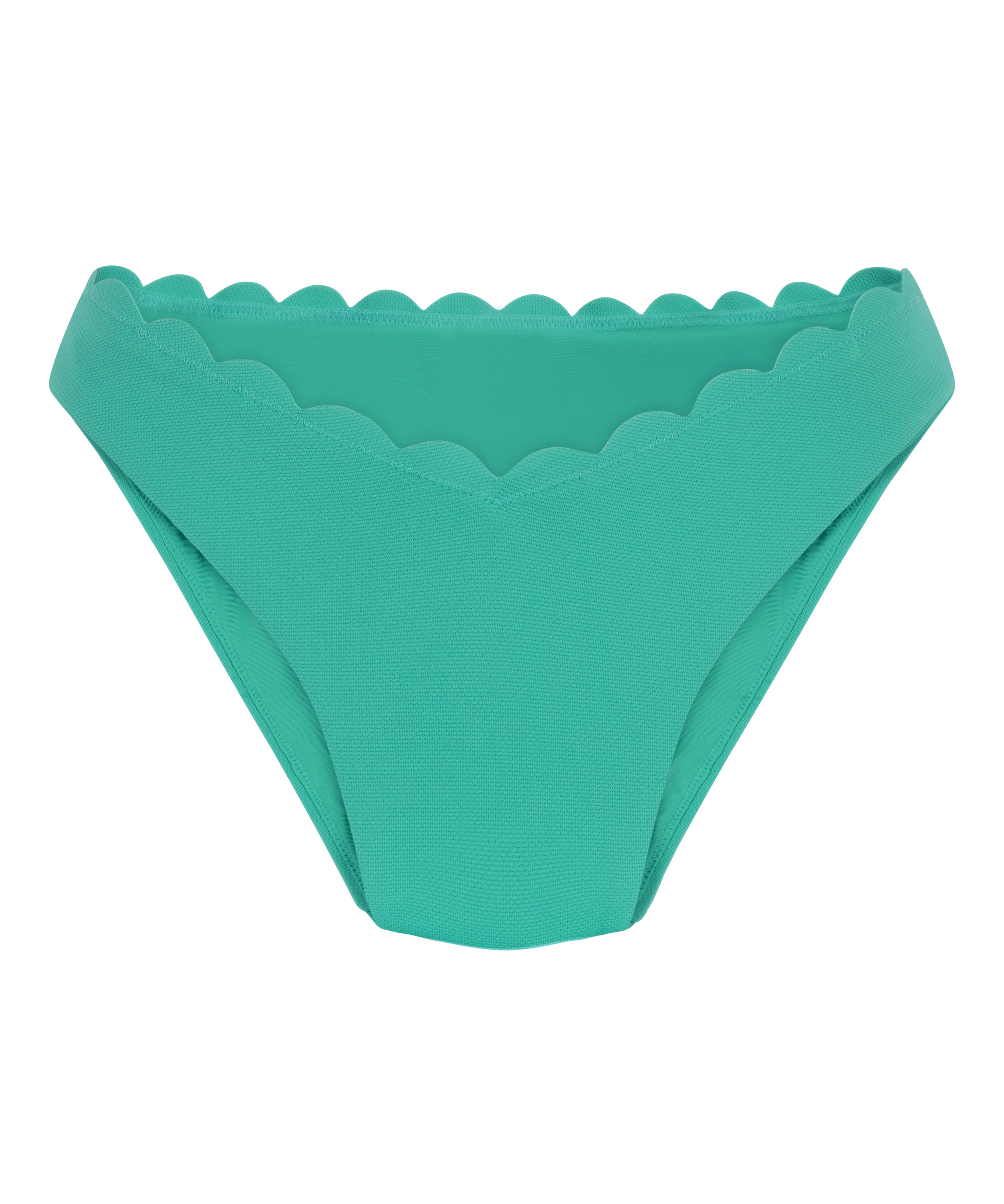 Scallop High-Leg Bikini Bottoms, Green, main