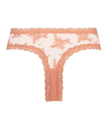 V-shaped Brazilian knickers mesh, Pink