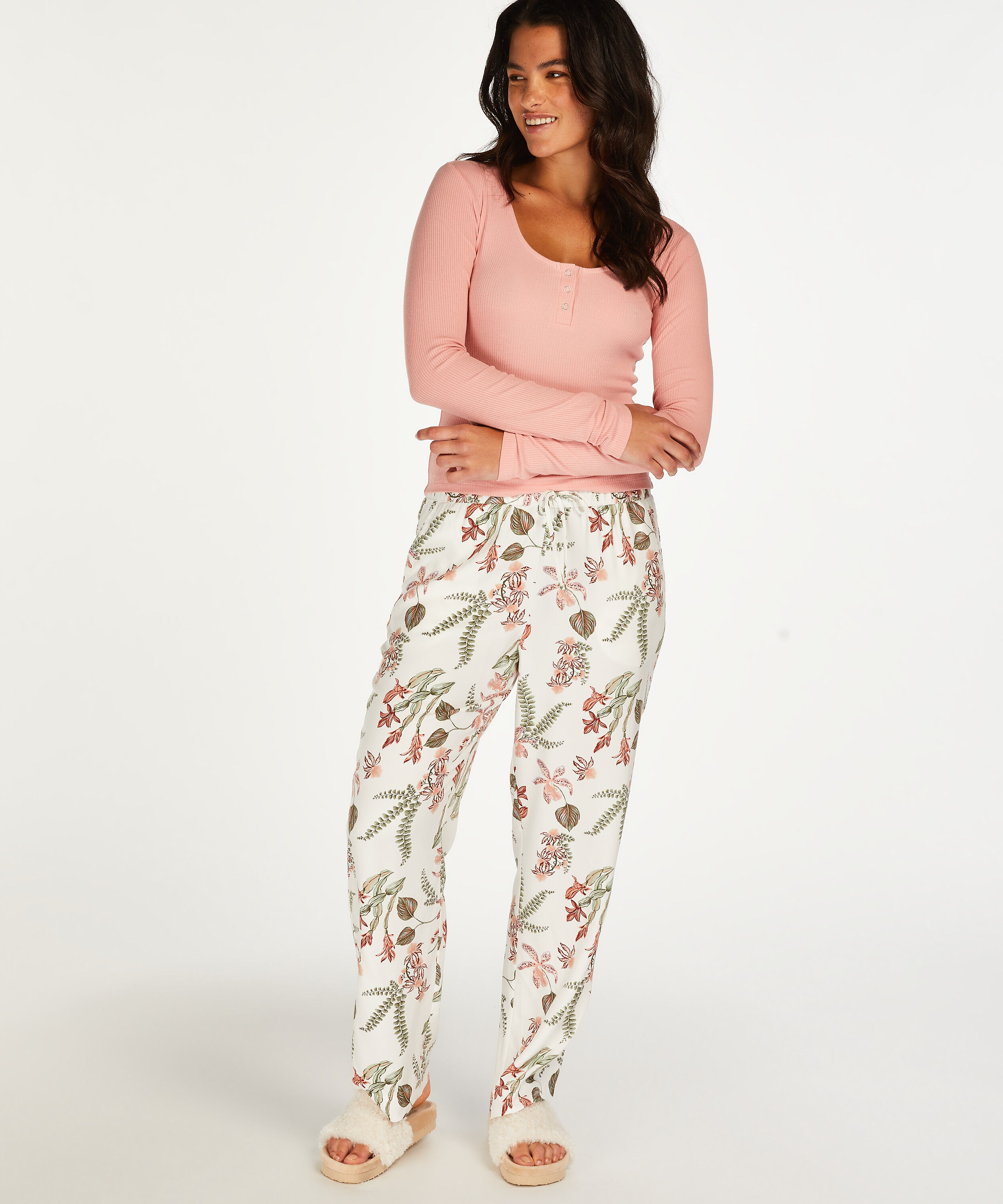 Tall Woven pyjama bottoms, White