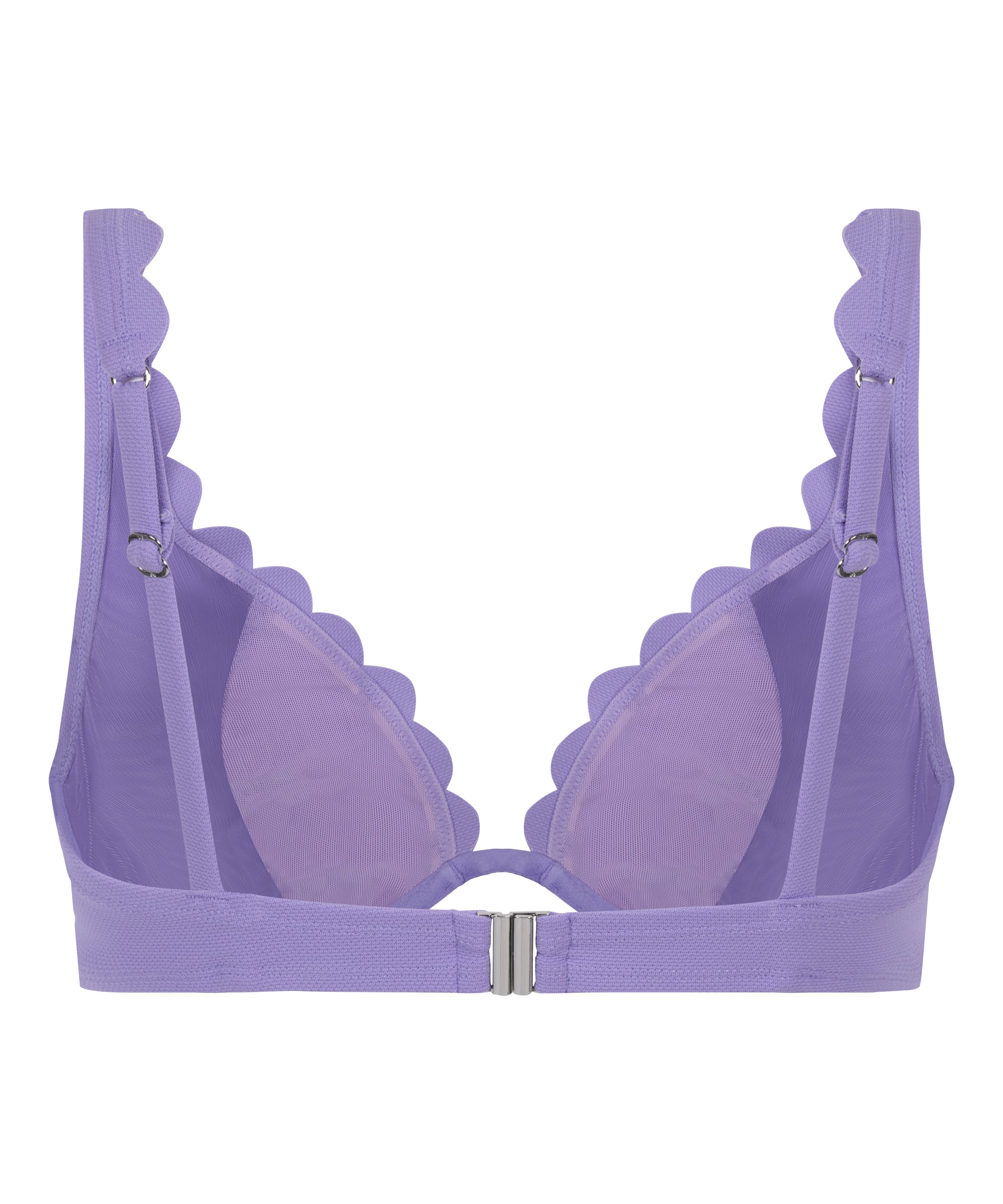 Scallop non-padded underwired bikini top, Purple, main