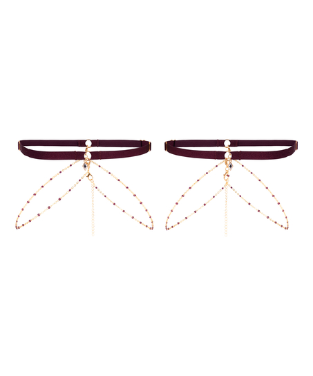 Avela Leg Garters, Red