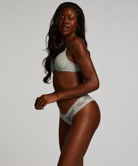 V-shaped Brazilian knickers mesh, Green