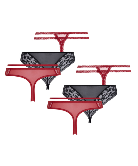 6-Pack Thongs, Red