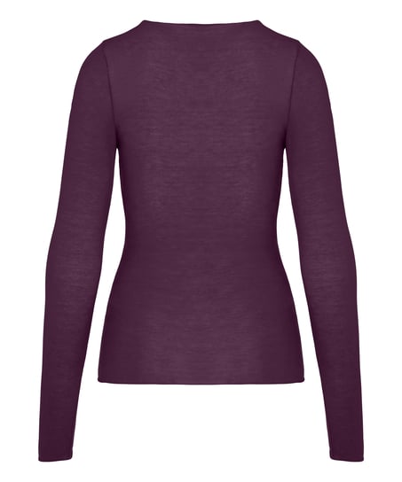 super soft Lace V-Neck shirt with Cashmere, Purple