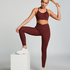 HKMX Crossed High Waisted Leggings, Red