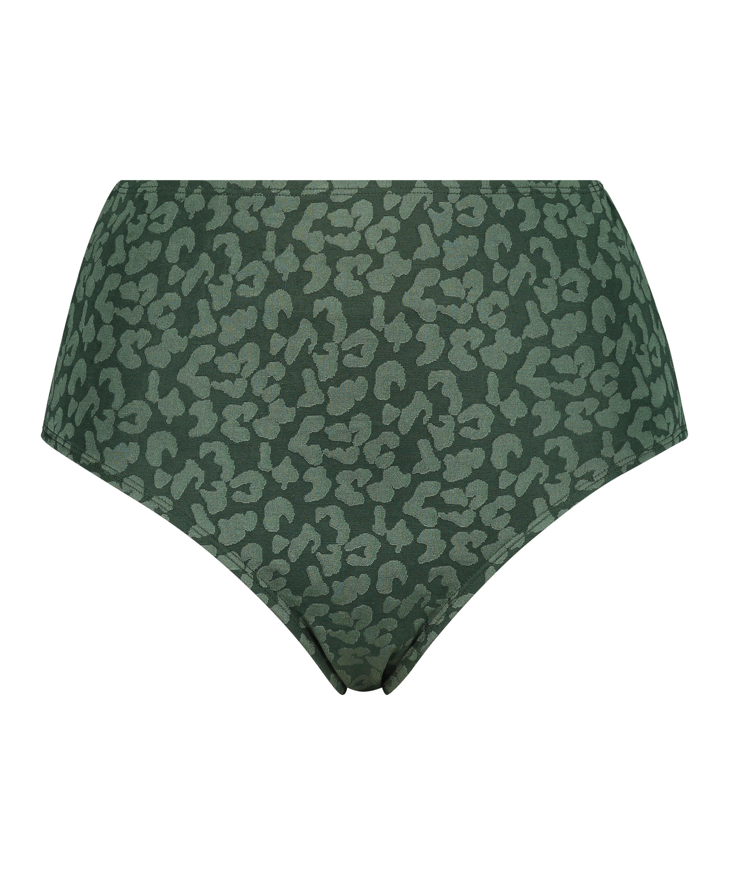 Tonal Leo high-cut bikini bottoms, Green, main