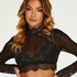 Cynthia long-sleeved bralette, Black