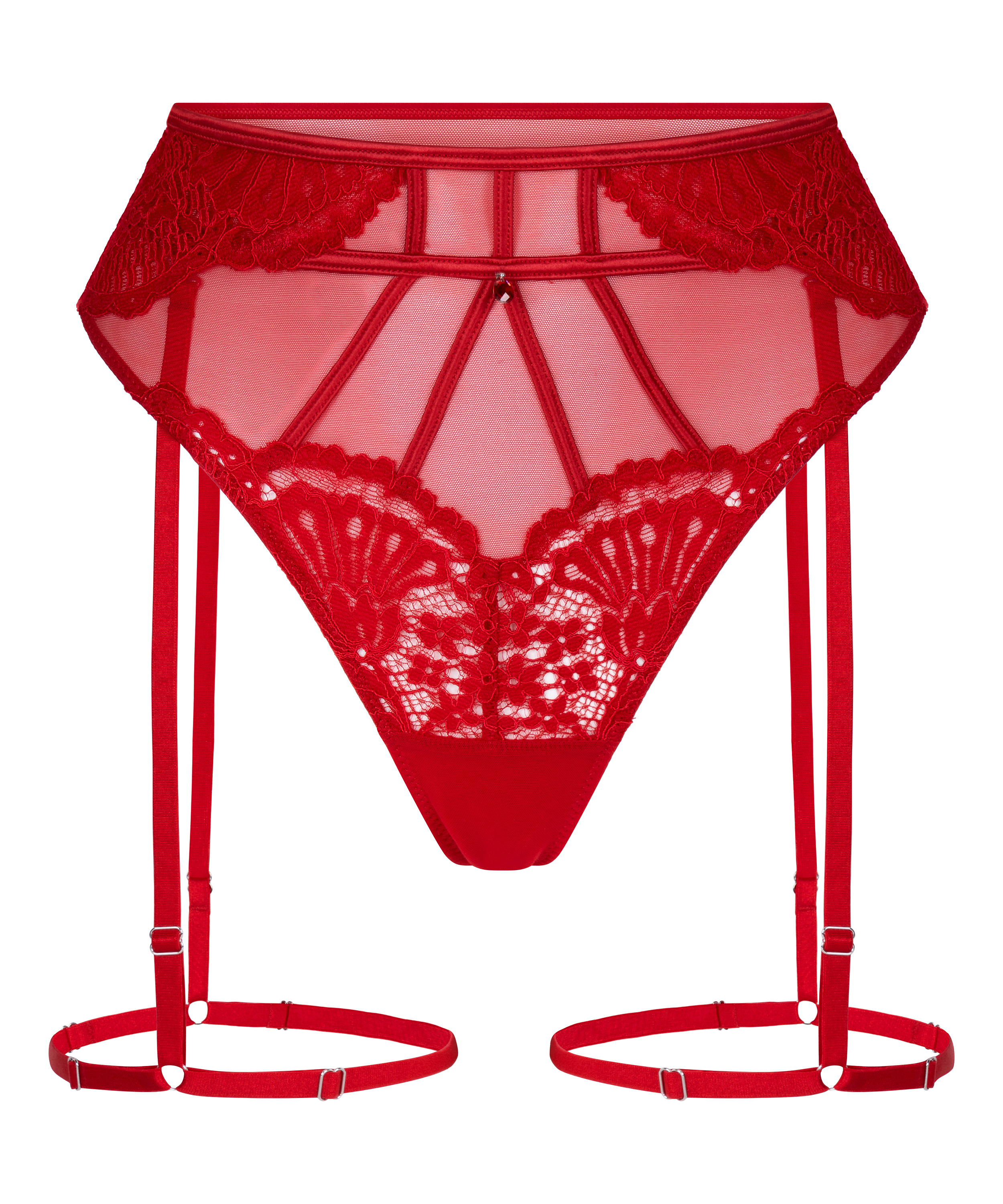 Withney Suspender Thong, Red, main