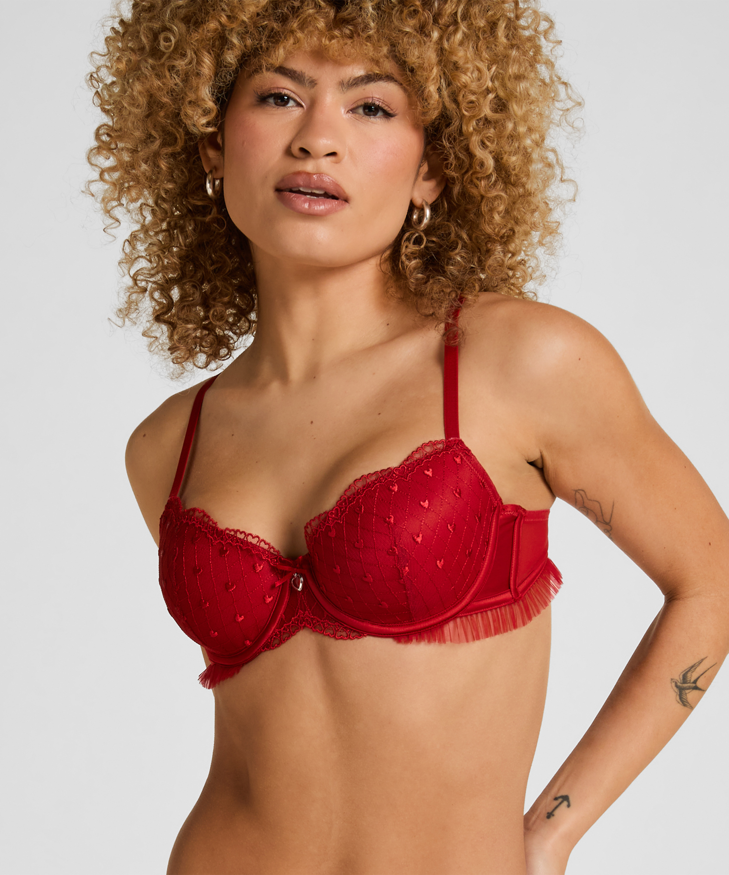 Cordelie Padded Underwired Bra, Red, main