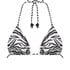 Doha Zebra Triangle Bikini Top, White