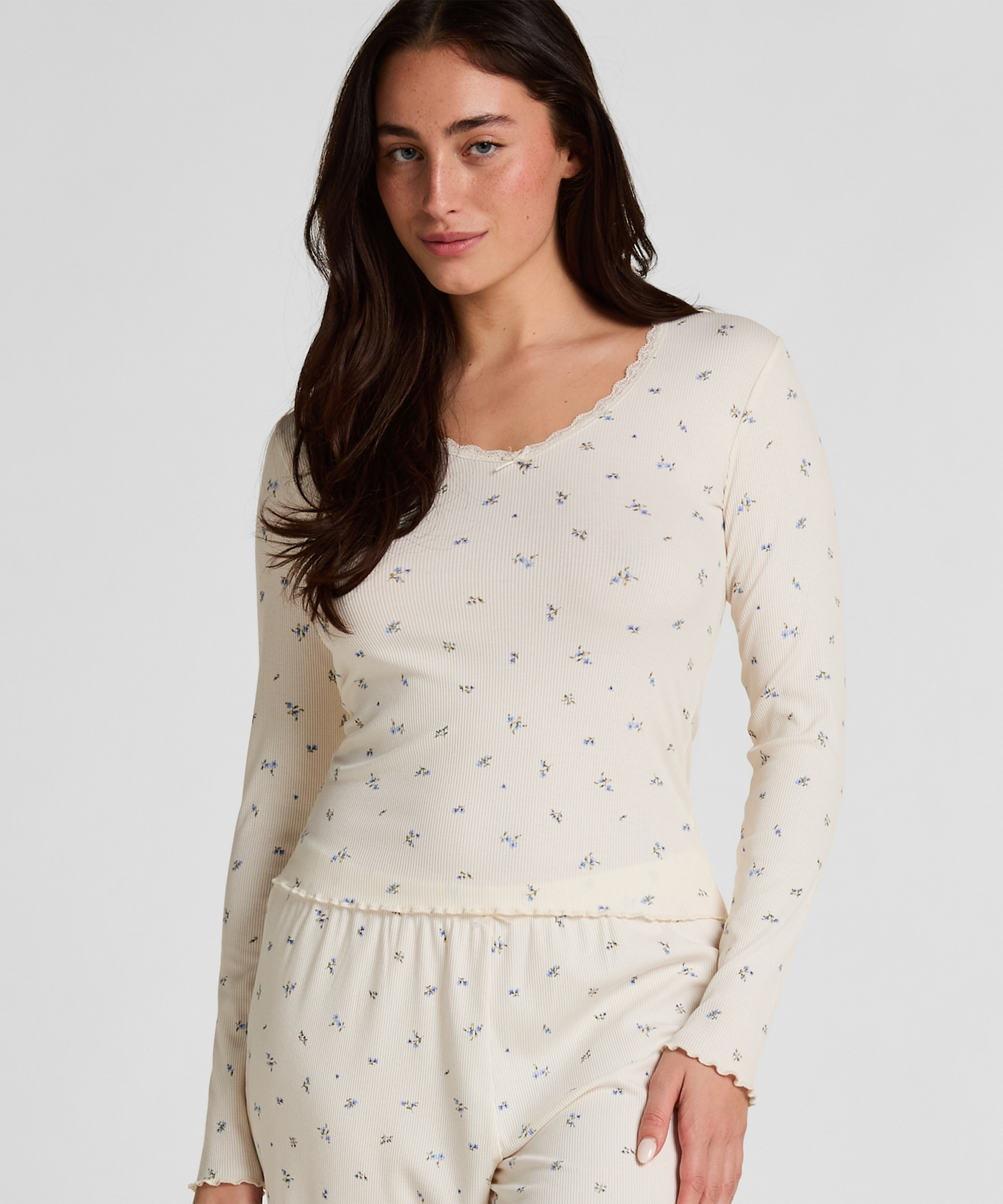 Daisy Pyjama Top, White, main
