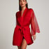 Satin Lace Kimono, Red