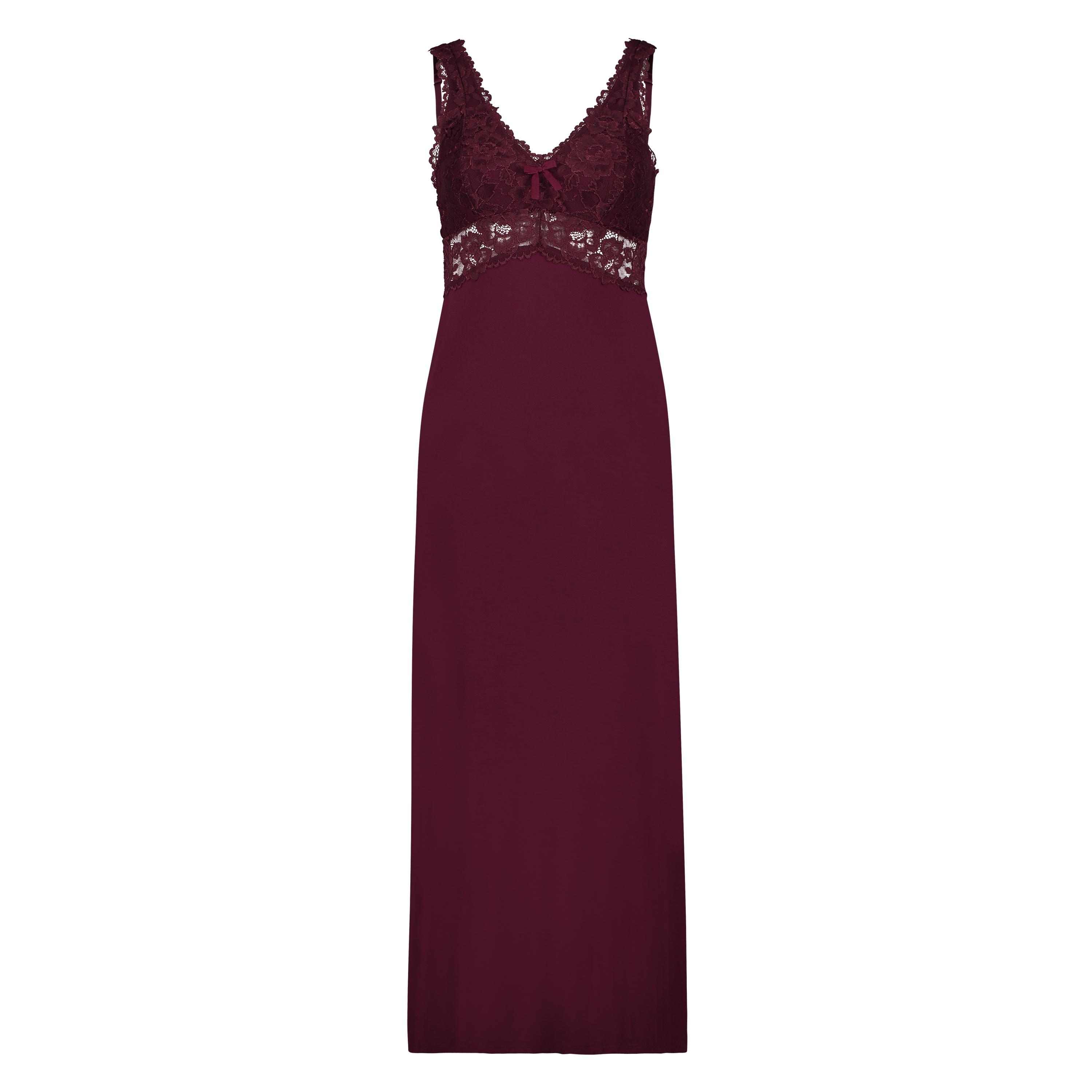 Long slip dress Modal lace, Red, main