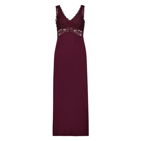Long slip dress Modal lace, Red