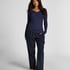 Longsleeved Pyjama Top Henley, Blue