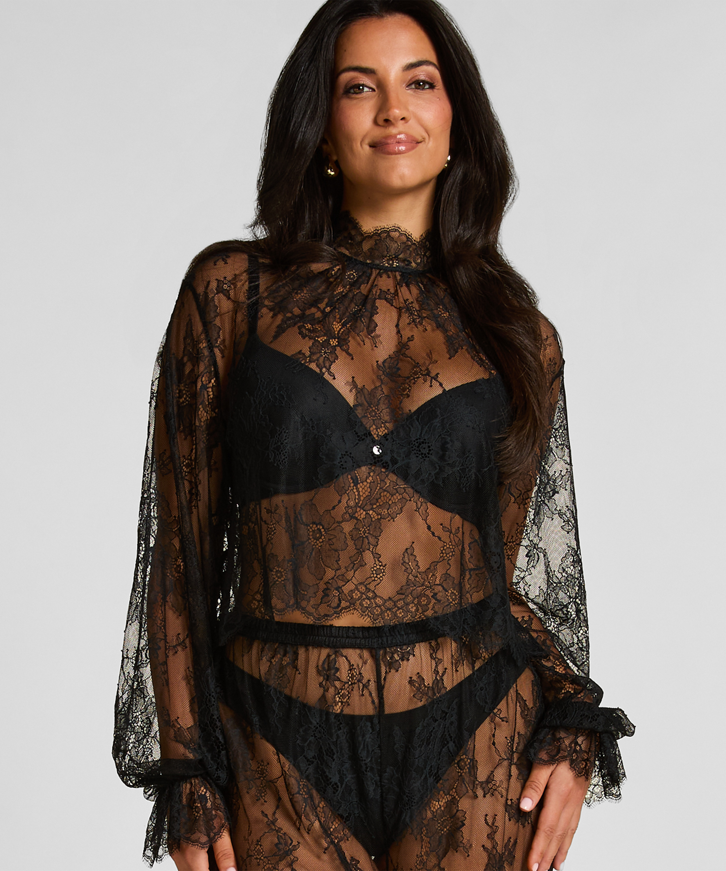 Pyjama Top Cecilia, Black, main