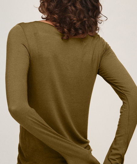 super soft Boatneck shirt with Cashmere, Green