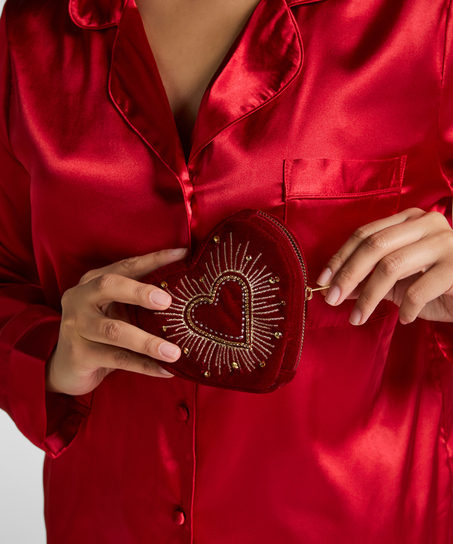 Heart Zip Purse, Red