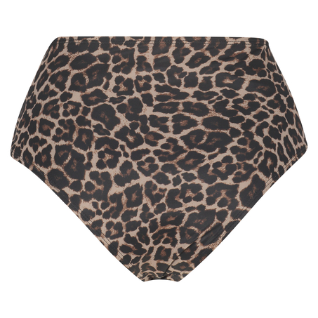 Brazilian high leg Leopard bikini bottoms, Beige