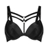 Shadow padded push-up underwired bra, Black