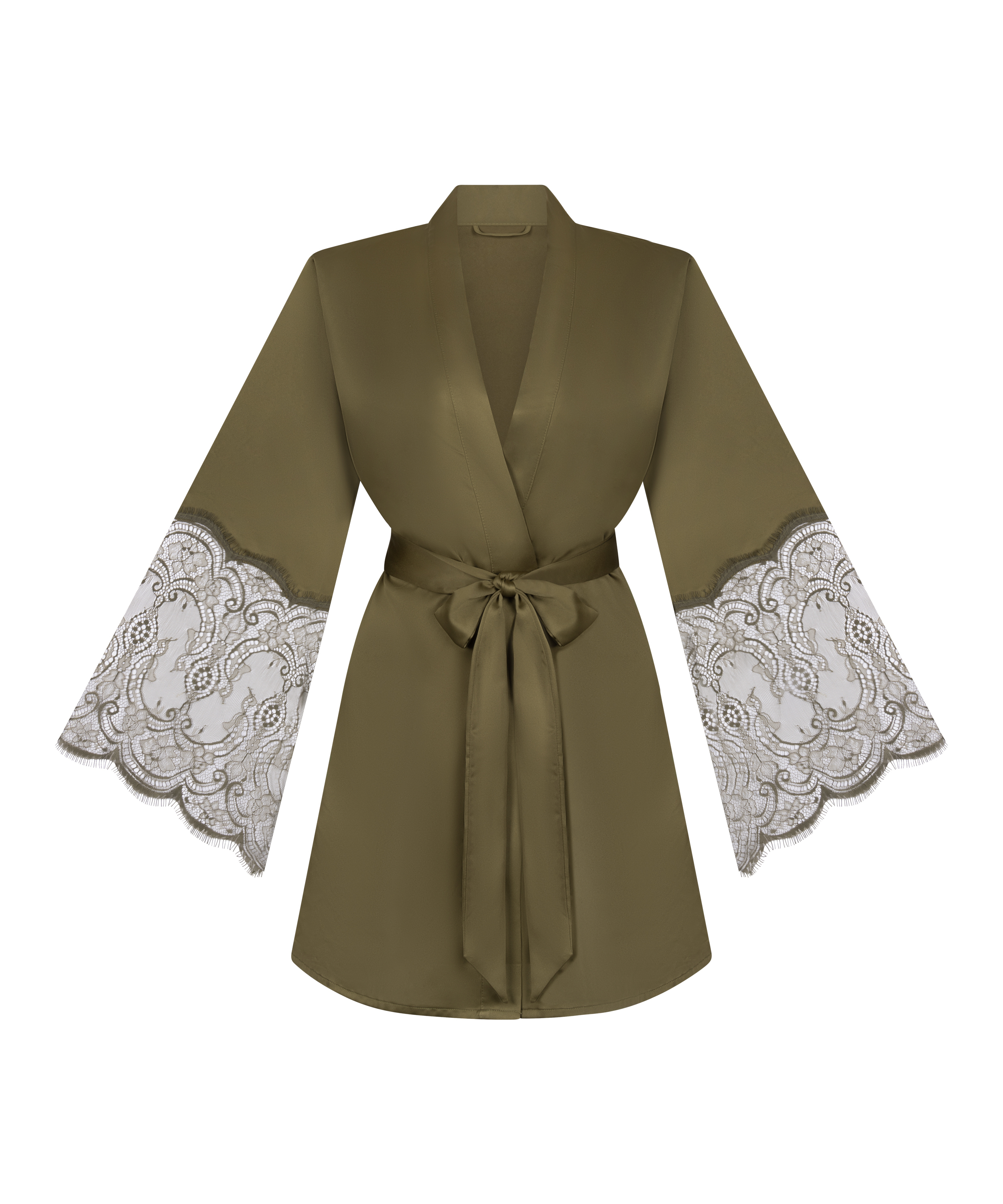 Satin Kimono, Green, main