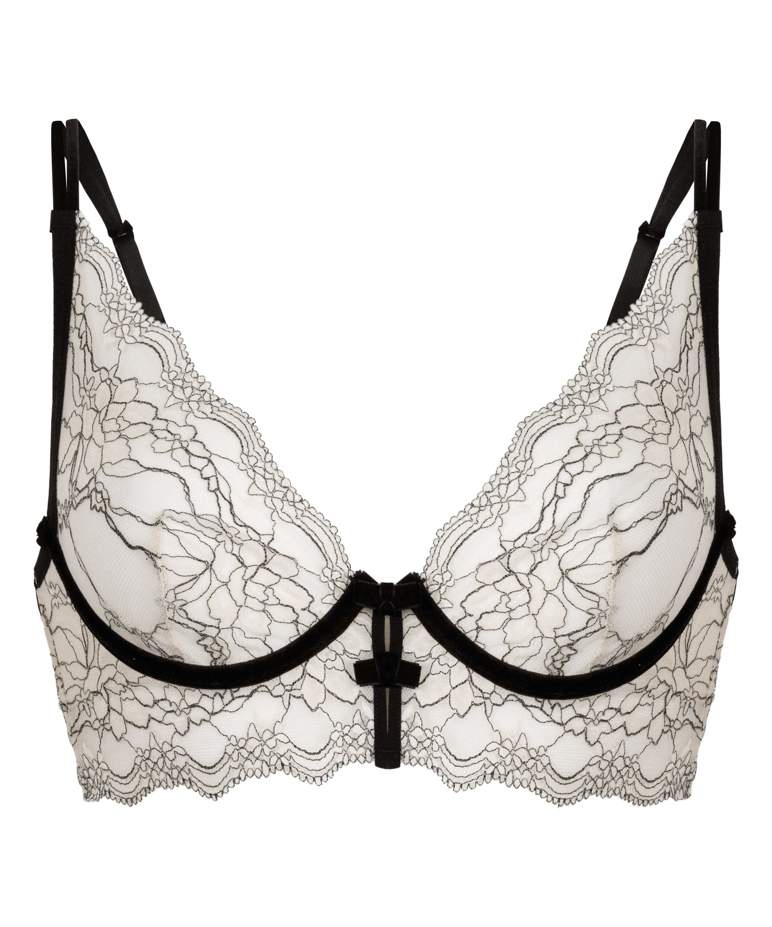 Agnes Non-Padded Underwired Longline Bra, White