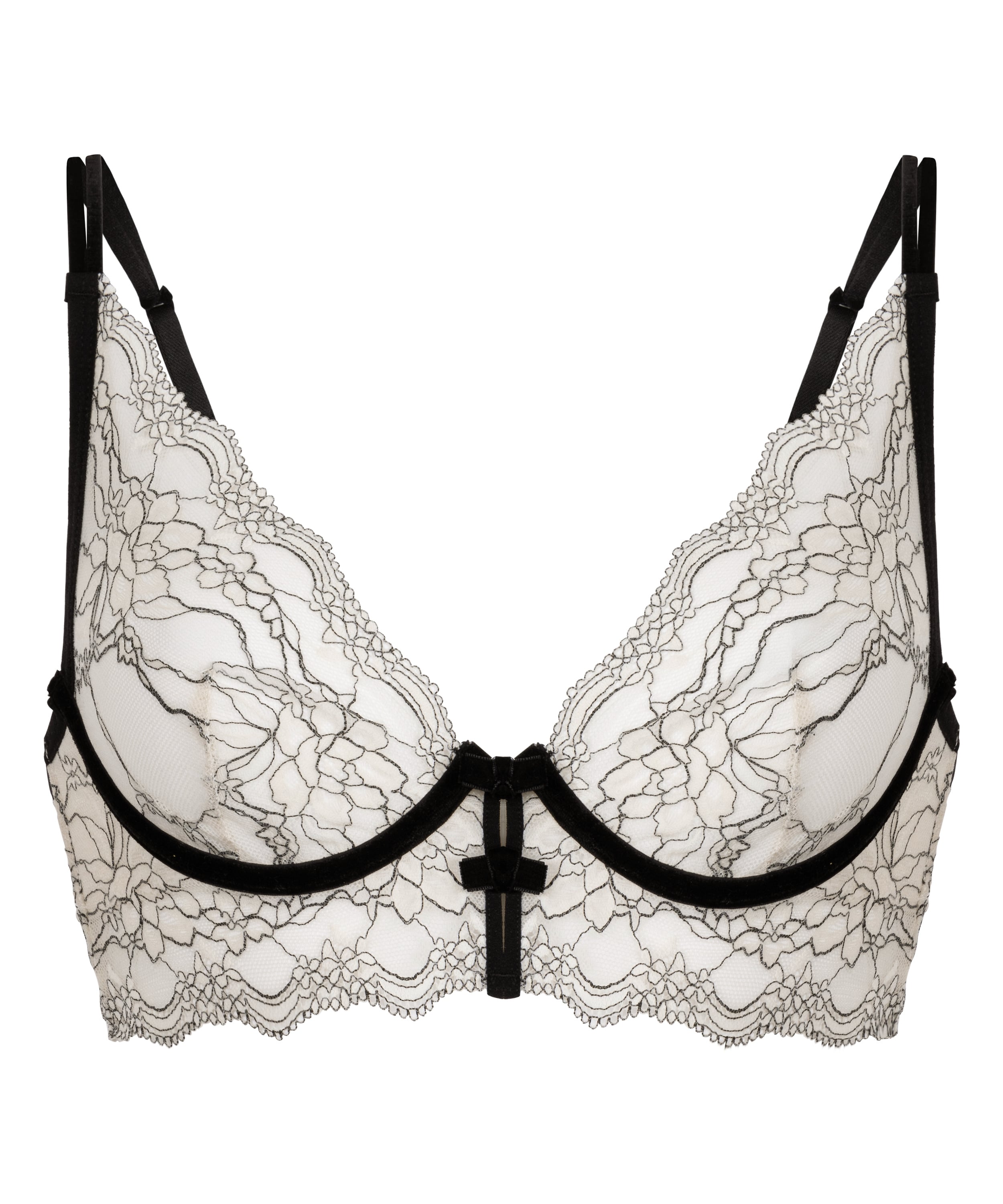 Agnes Non-Padded Underwired Longline Bra, White, main