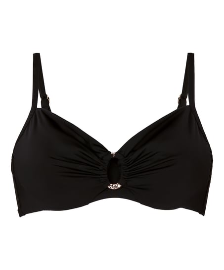 Luxe Non-Padded Underwired Bikini Top, Black