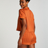 Satin Short-Sleeved Jacket, Orange